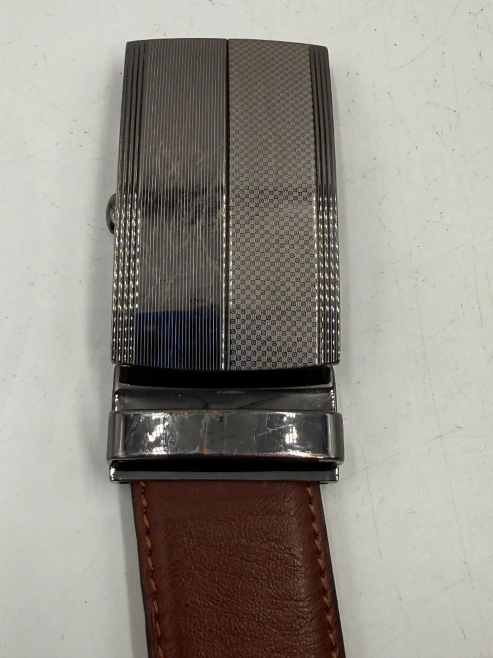 Simons Genuine Leather Ratchet Belt Brown Fits up to 40